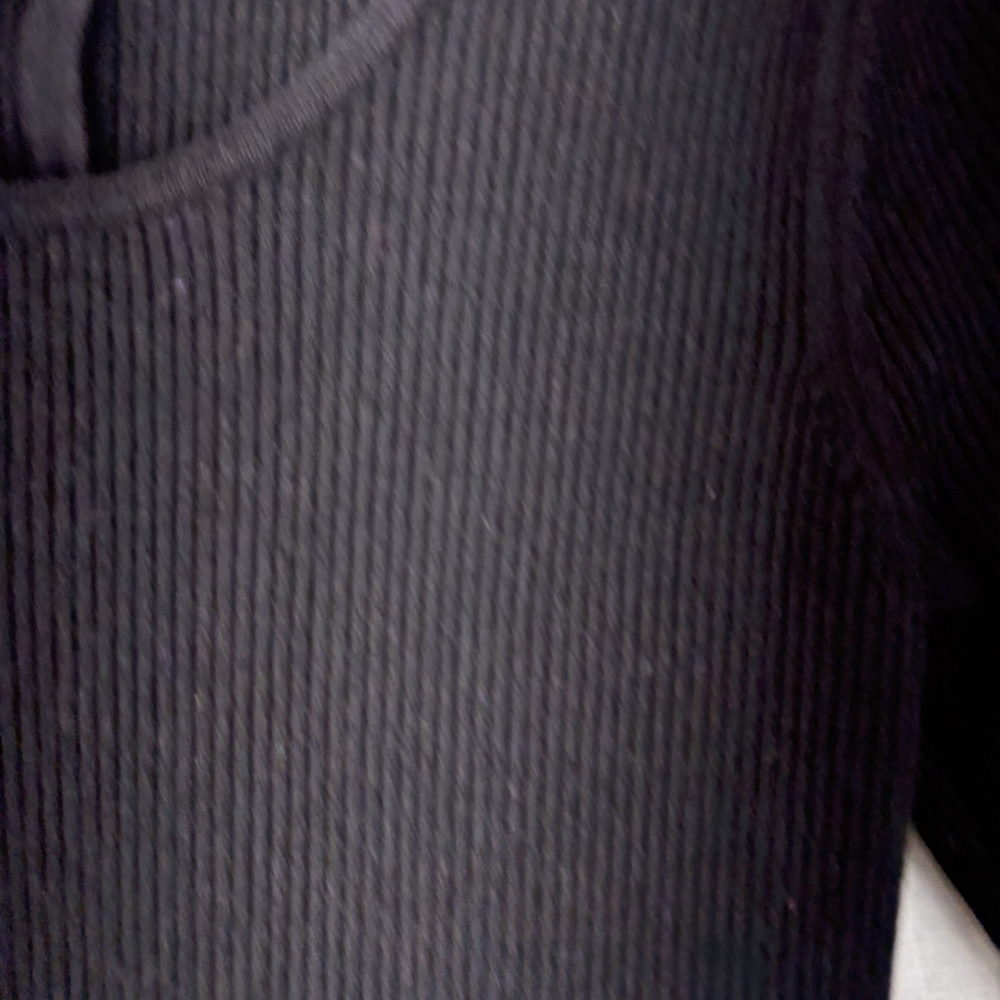 Boden Black Wool Blend Knit Fit & Flare Dress Sz 12 Long Sleeve Back Button Rib - Picture 9 of 9